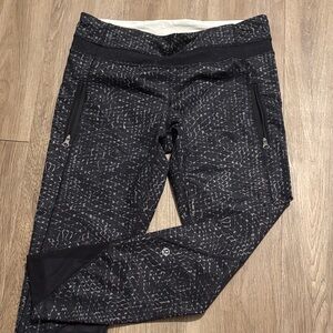 lululemon athletica Black and Gray Patterned Leggings